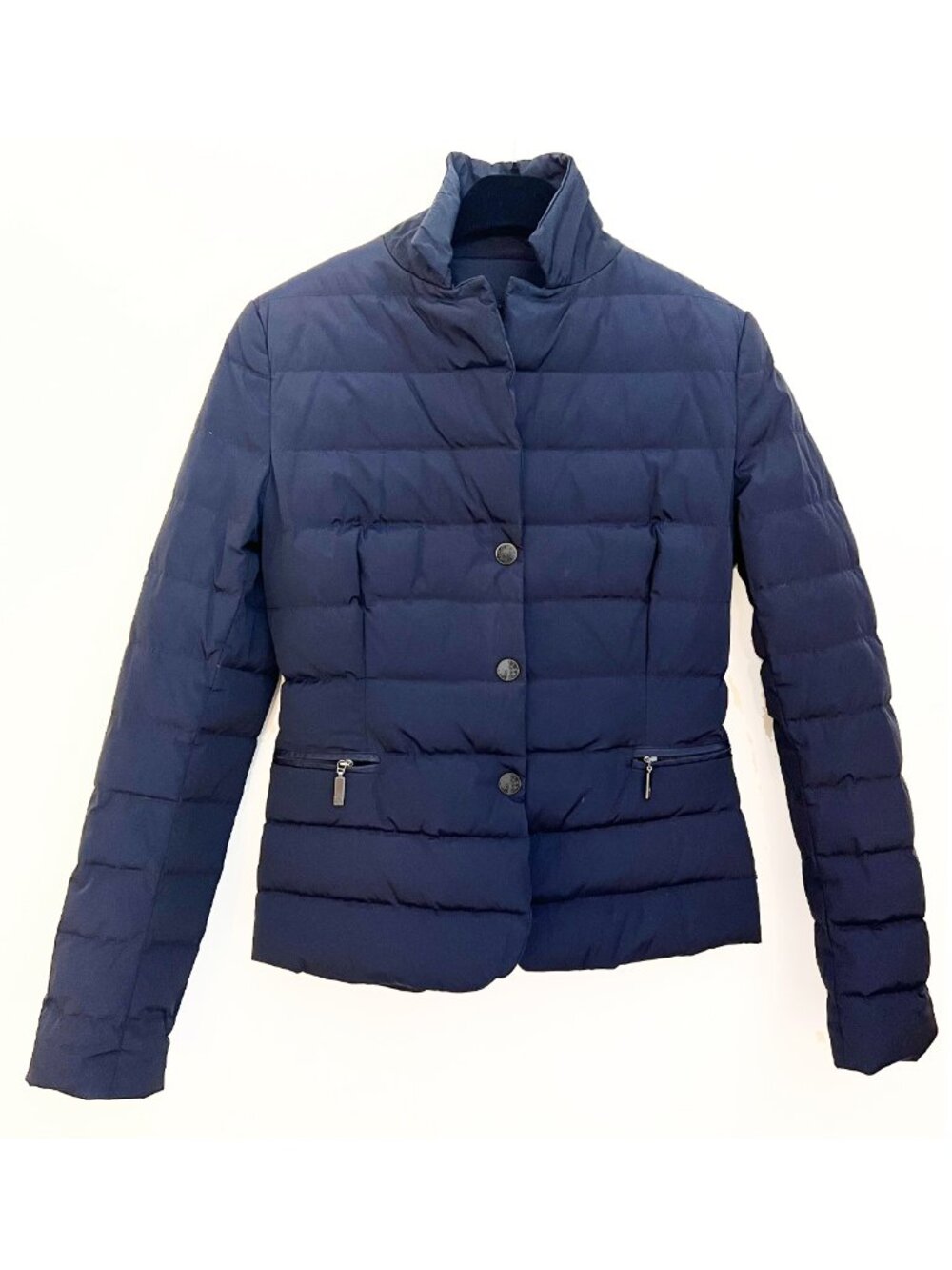 MONCLER Women’s “Sapin” Light Packable Down Jacket in Navy size 1 - SMALL